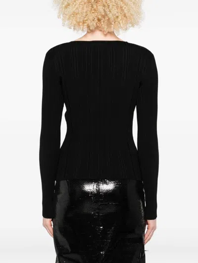 Self-portrait V-necked Sweater In Black