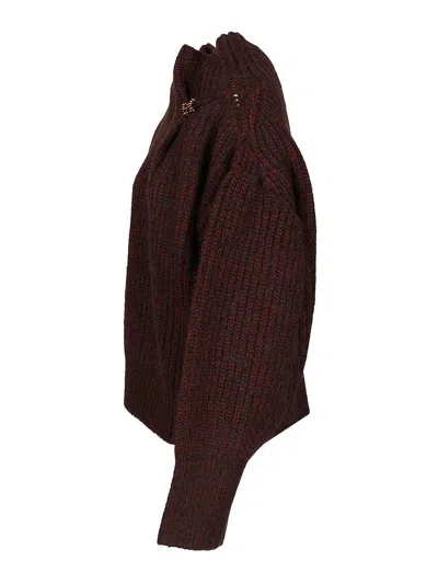 Dries Van Noten Burgundy Oversized Wool Sweater In Red