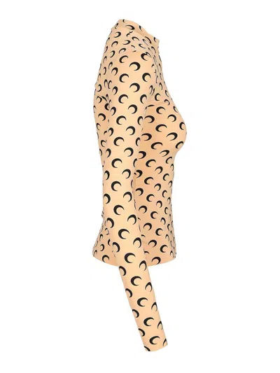 Marine Serre High-neck Sweater In Neutral