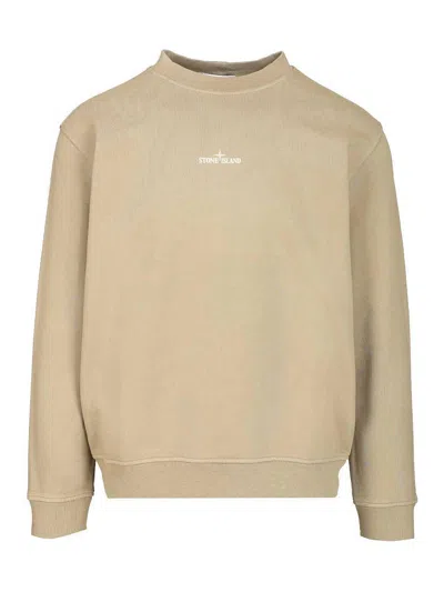 Stone Island Oversized Crewneck Sweatshirt In Yellow