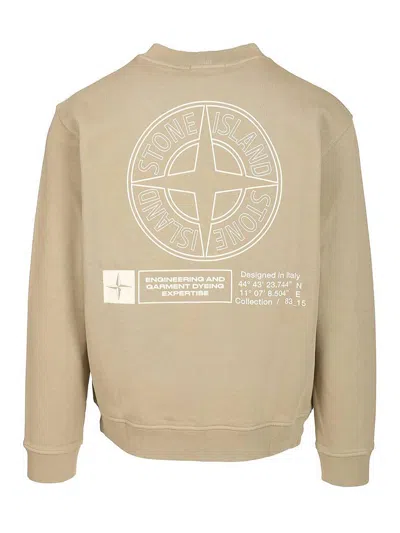 Stone Island Oversized Crewneck Sweatshirt In Yellow