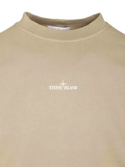 Stone Island Oversized Crewneck Sweatshirt In Yellow