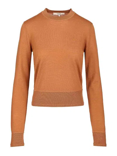 Chloé Wool Sweater In Brown