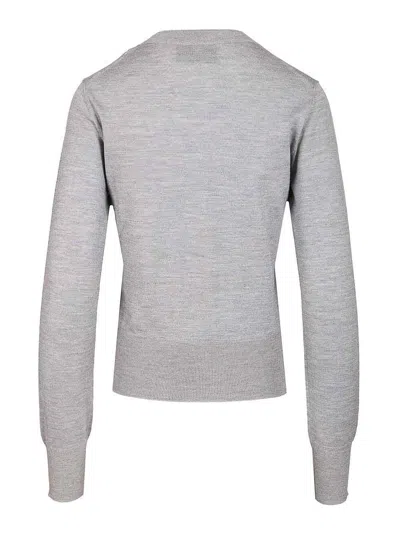 Ami Alexandre Mattiussi Crew Neck Sweater In Wool And Silk In Gray