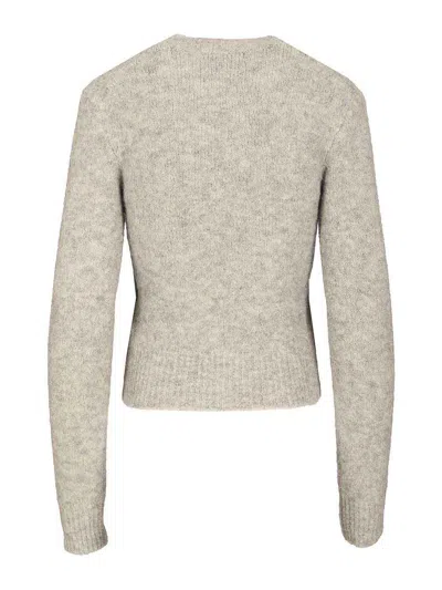 Ami Alexandre Mattiussi Wool And Alpaca Knit Sweater In Gray