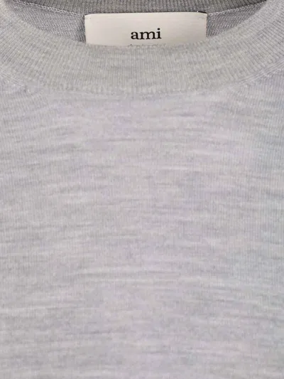 Ami Alexandre Mattiussi Crew Neck Sweater In Wool And Silk In Gray