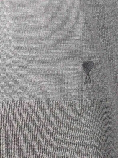 Ami Alexandre Mattiussi Crew Neck Sweater In Wool And Silk In Gray