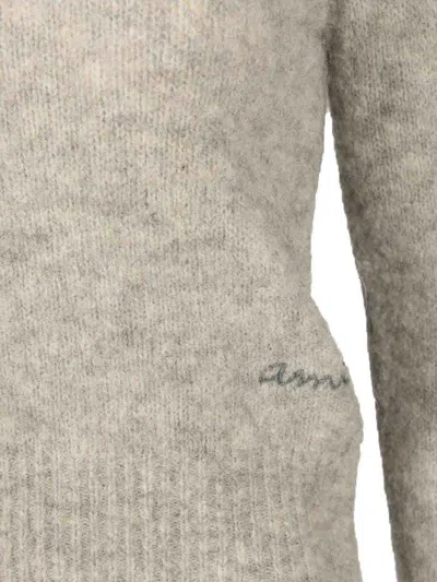 Ami Alexandre Mattiussi Wool And Alpaca Knit Sweater In Gray