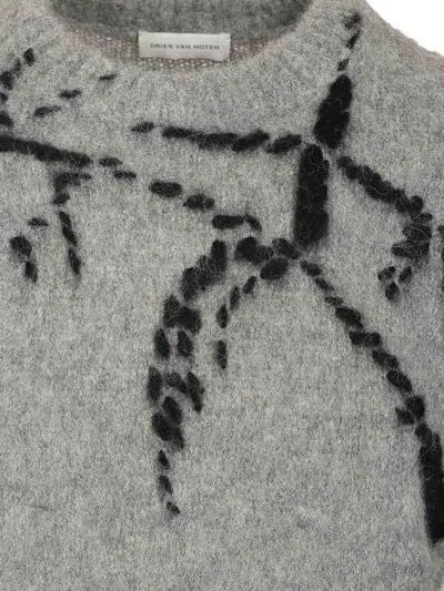 Dries Van Noten Mouche Sweater In Alpaca Blend In Gray