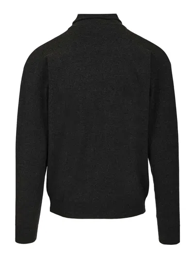 Lemaire Men High-neck Wool Sweater In Gray