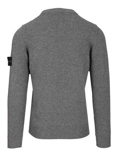 Stone Island Lambswool Crewneck Sweater In Gray