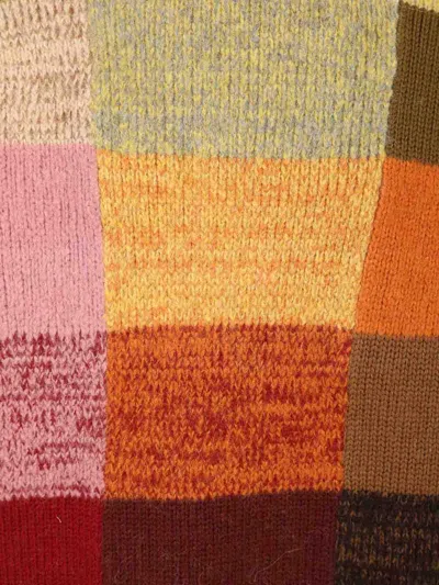 Dries Van Noten Marti Crew Neck Knite With Check Motif Knitwear Multicolor In Multi