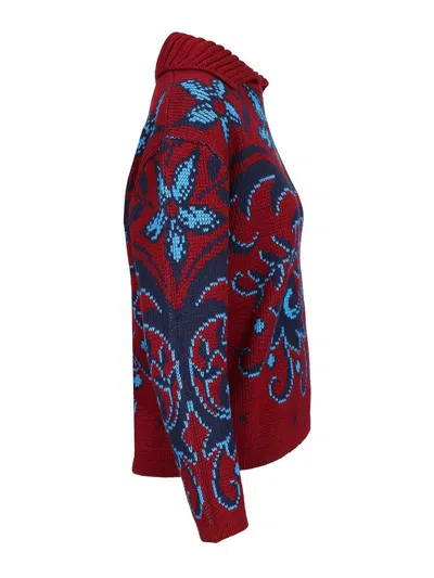 Etro Patterned Wool Sweater In Multi