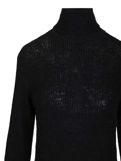 Dries Van Noten Turtleneck Sweater Knitwear Black In Black