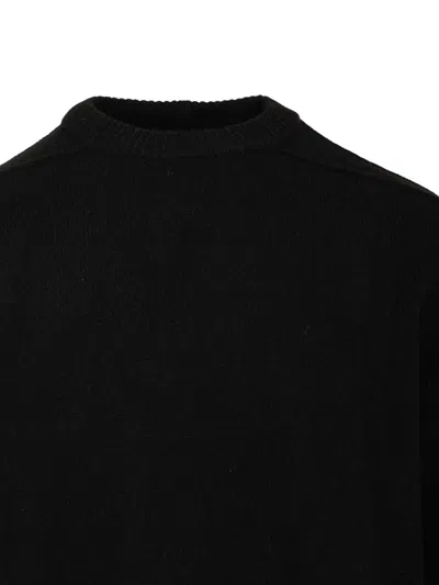 Rick Owens Cashmere Crew Neck Sweater In Black