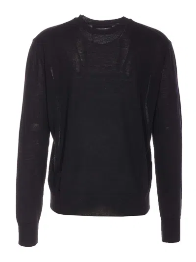 Vivienne Westwood Crewneck Sweater With Embroidered Emblem And Ribbed Details In Black