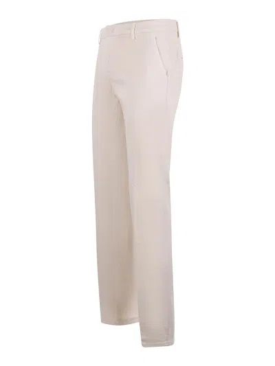 Dondup Stretch Gabardine Trousers In White