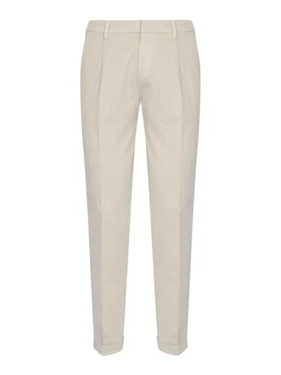 Fay Slim Capri Pants In Cotton Gabardine In White