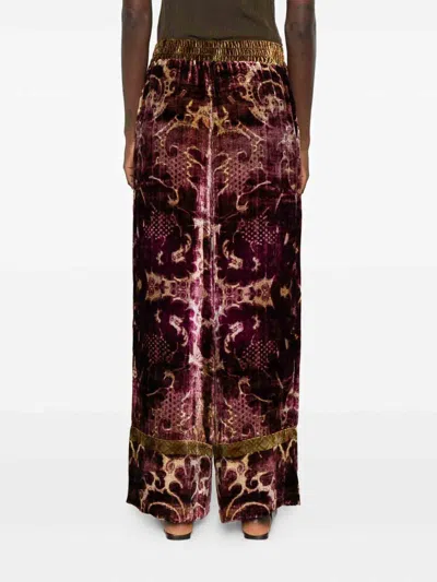 Pierre-louis Mascia Velvet Wide-leg Trousers In Red