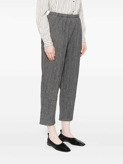 Apuntob Wool And Linen Blend Trousers In Gray