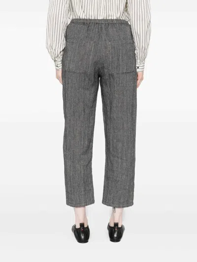 Apuntob Wool And Linen Blend Trousers In Gray