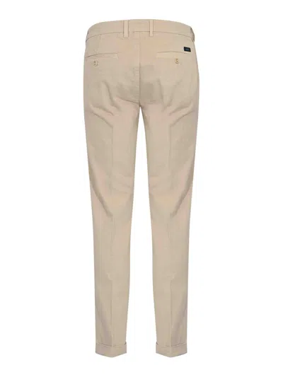 Fay Slim Fit Cotton Gabardine Trousers In Multi