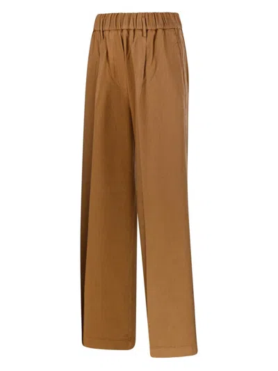 Forte Forte Cotton Trousers In Brown