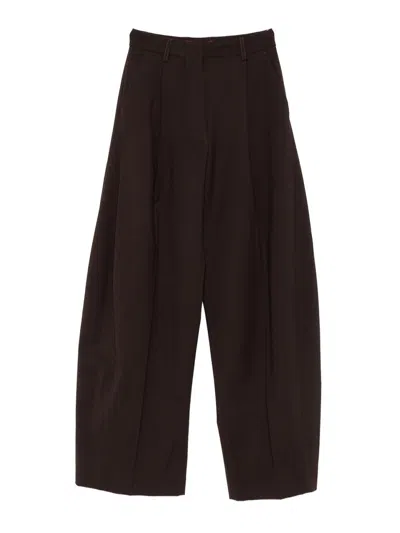The Latest Billie Wool Blend Wide-leg Trousers In Brown