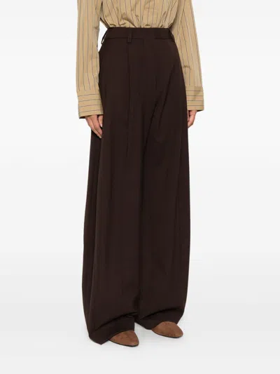 The Latest Billie Wool Blend Wide-leg Trousers In Brown