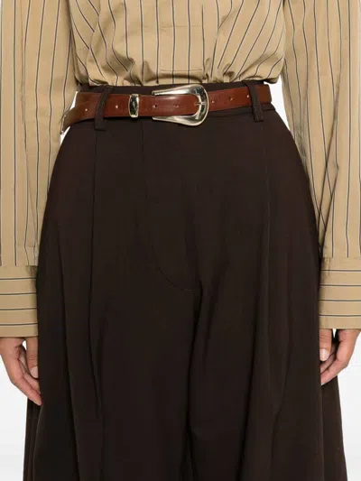 The Latest Billie Wool Blend Wide-leg Trousers In Brown