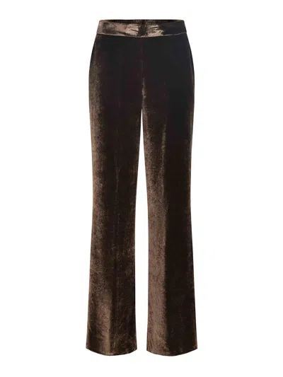 Etro Pants Made Of  Silk Blend In Brown