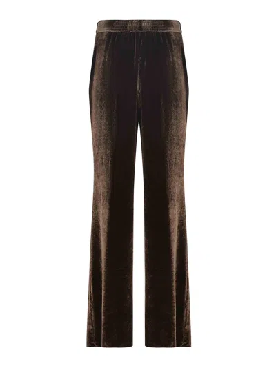 Etro Pants Made Of  Silk Blend In Brown