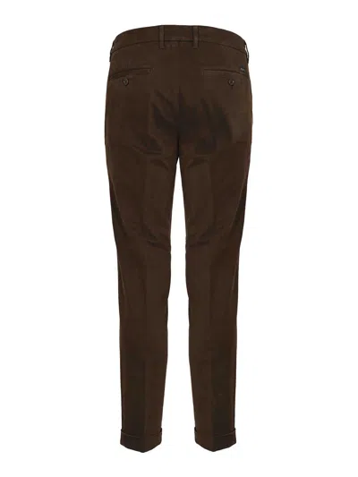 Fay Slim Fit Cotton Gabardine Trousers In Multi