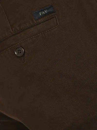 Fay Slim Fit Cotton Gabardine Trousers In Multi