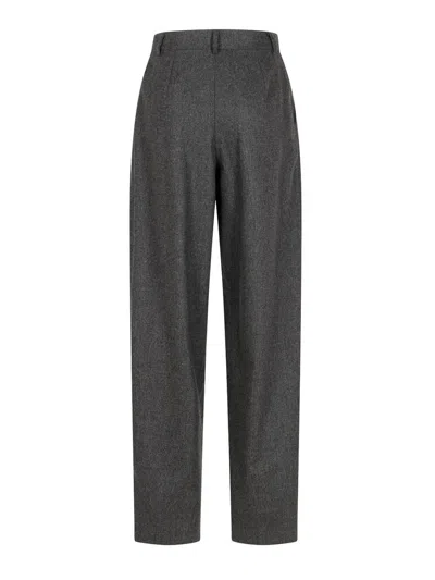 Emporio Armani Wool Checked Trousers In Gray