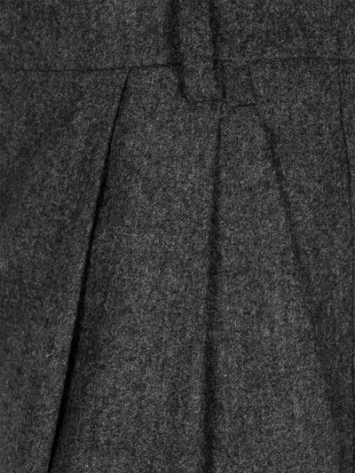 Emporio Armani Wool Checked Trousers In Gray