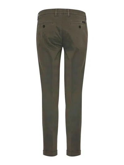 Fay Slim Fit Cotton Gabardine Trousers In Multi