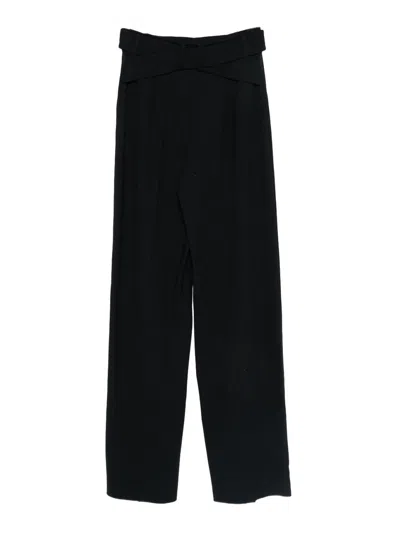 Emporio Armani Wool Trousers In Blue