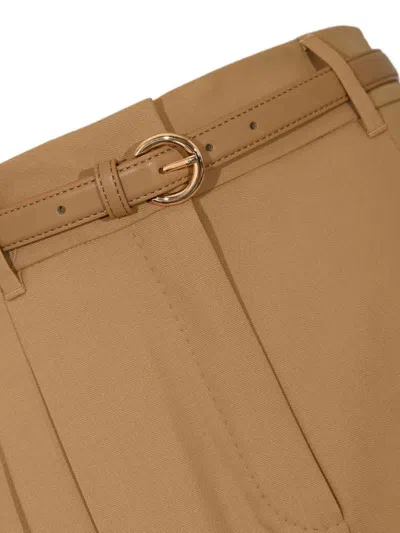 Max Mara Entrata Wool Twill Trousers In Brown