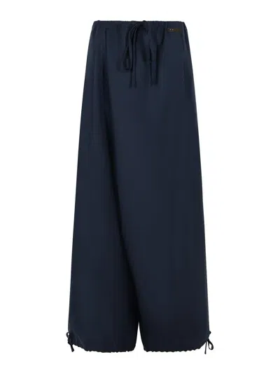 Marni Blue Virgin Wool Trousers In Blue