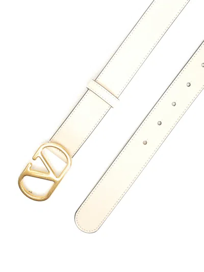 Valentino Vlogo Signature Belts White In Neutral