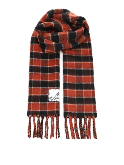 Marni Double-face Wool Scarf In Orange