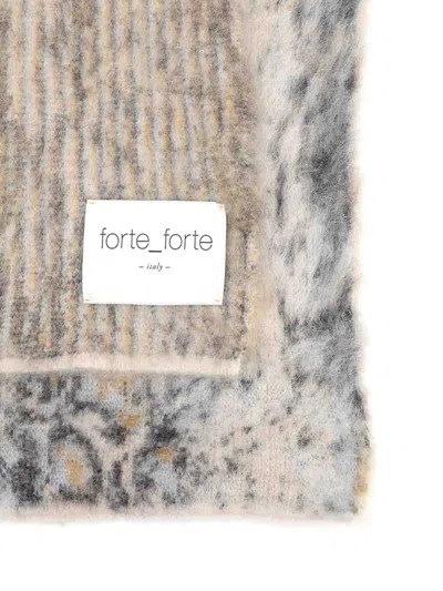 Forte Forte Scarf With Plumes De Python Jacquard Motif In Gold