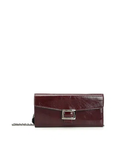 Roger Vivier Belle Vivier Wallet In Burgundy