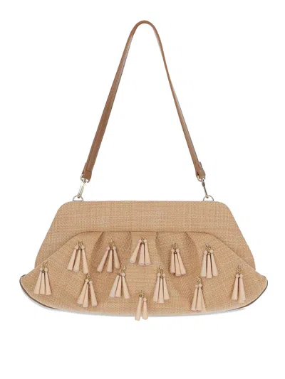 Themoirè Emera Fringed Clutch In Brown