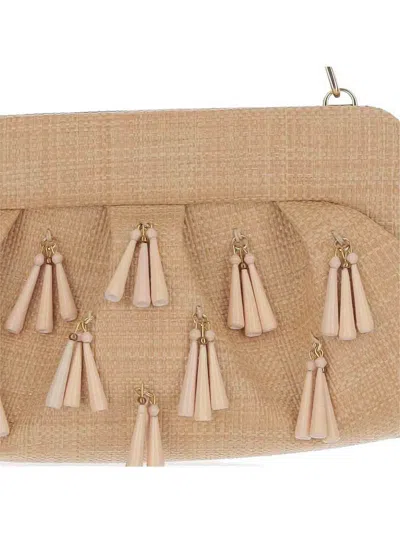 Themoirè Emera Fringed Clutch In Brown