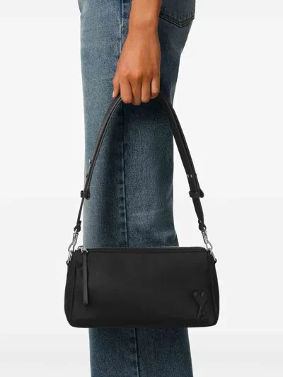 Ami Alexandre Mattiussi Nylon And Canvas Mini Bag In Black