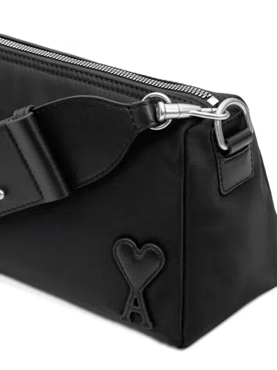 Ami Alexandre Mattiussi Nylon And Canvas Mini Bag In Black