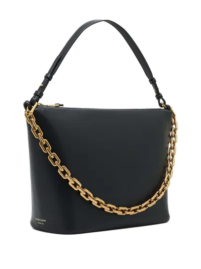 Emporio Armani Leather Medium Hobo Bag In Black
