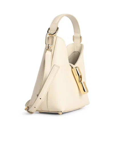 Furla Cream Leather  Mini Bag In White